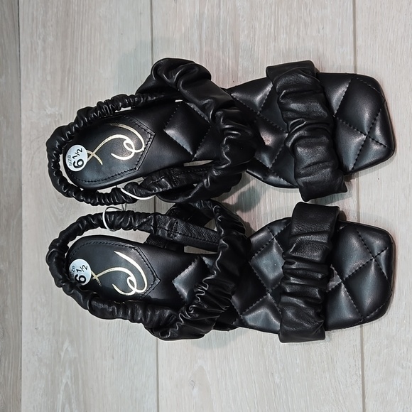 Sam Edelman Women Marlena Leather Heels Square Toe Sandals Shoes Sz 6.5M - Picture 3 of 12